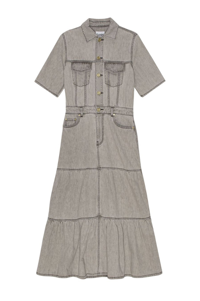 Gray Future Long Denim Dress