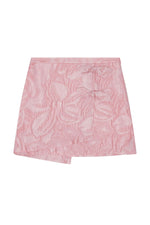 Pink Textured Cloqué Mini Skirt