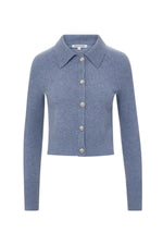 Cheshire Cashmere Cardigan in Smoke Blue