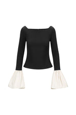 Paige Top in Black/Ivory