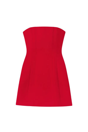 Elsie Strapless Dress in Really Red