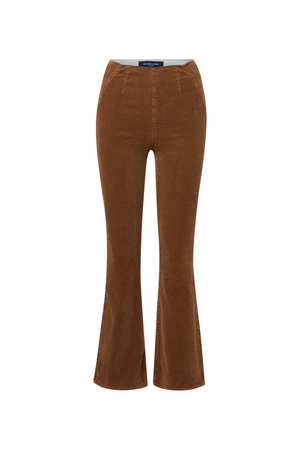 Carson Corduroy Off-Duty Kick-Flare Pant in Deep Ochre