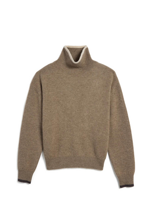 Hannes Turtleneck Cashmere Sweater in Non-Dye Beige