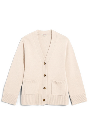 Hera Merino Wool Cardigan in Off-White