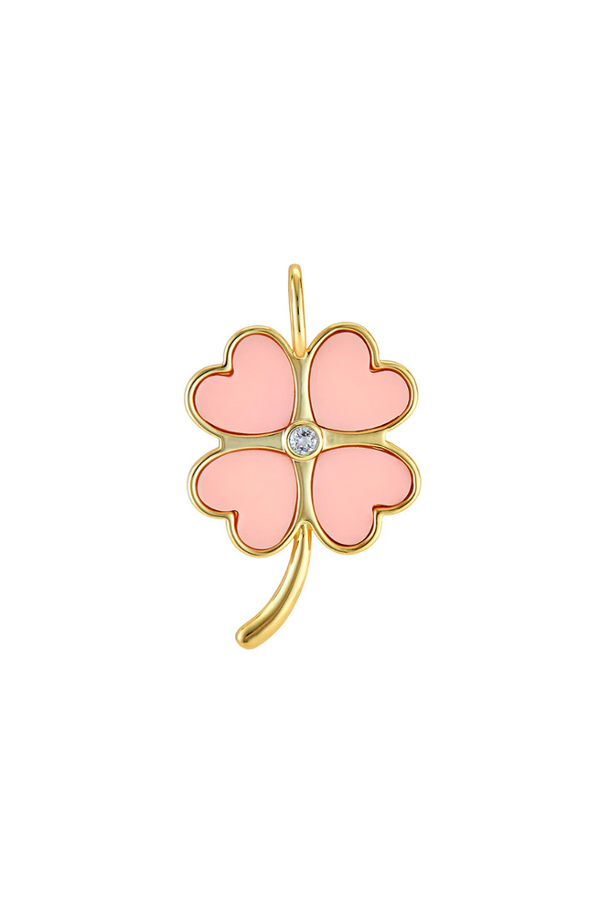 Lucky Clover Charm in Pink Coral