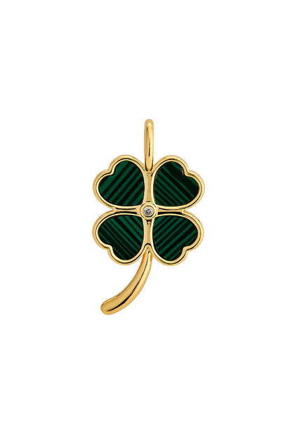 Mini Lucky Clover Charm Malachite