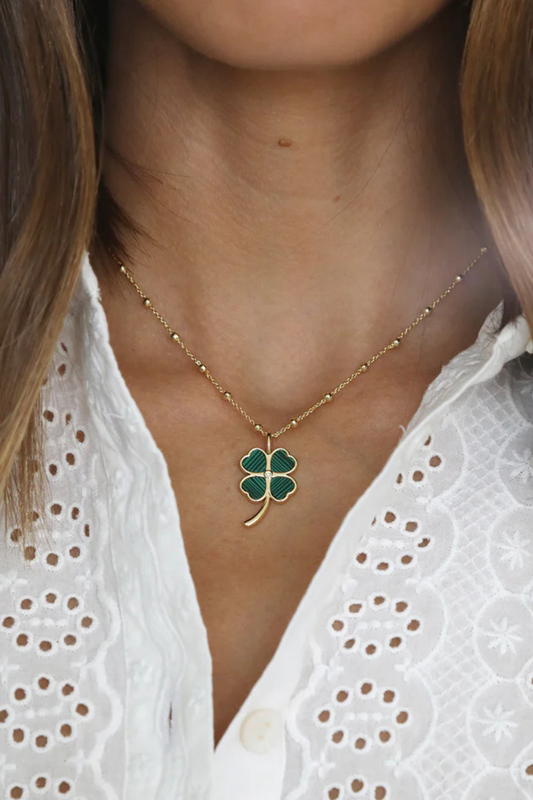 Mini Lucky Clover Charm Malachite