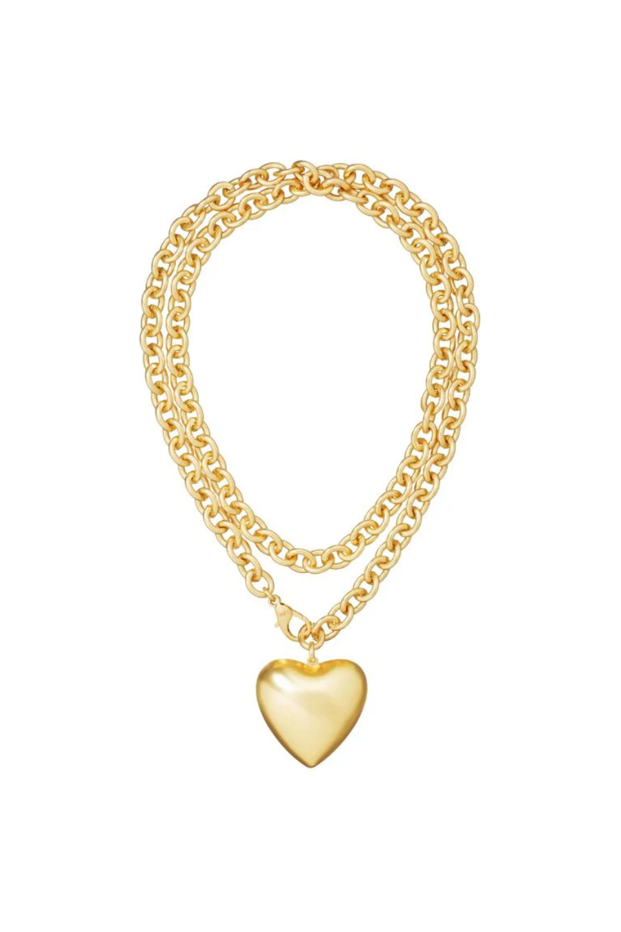 The Puffy Heart Necklace in Gold