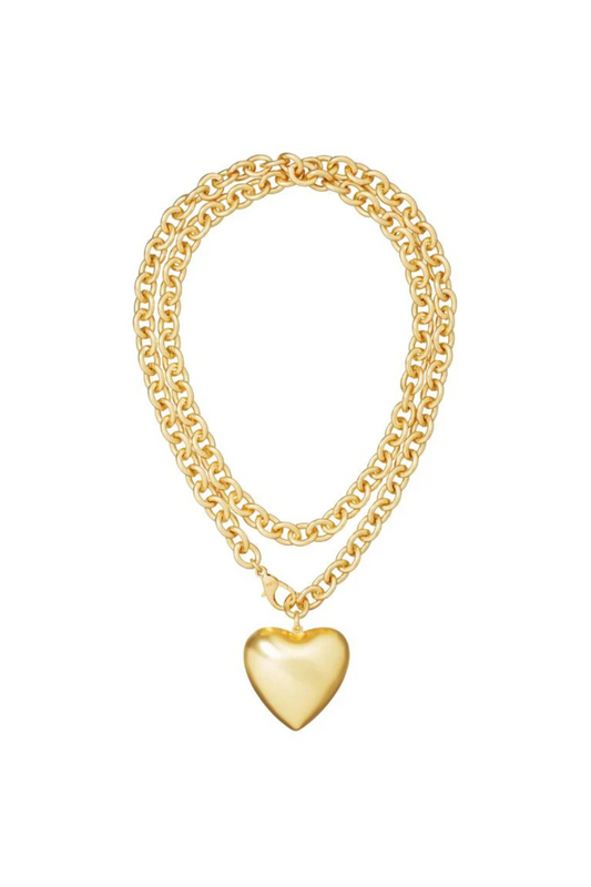The Puffy Heart Necklace in Gold