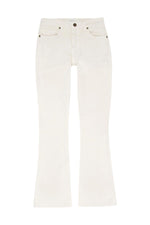 Flare Cropped 5-Pocket Jean in Natural Stretch Denim