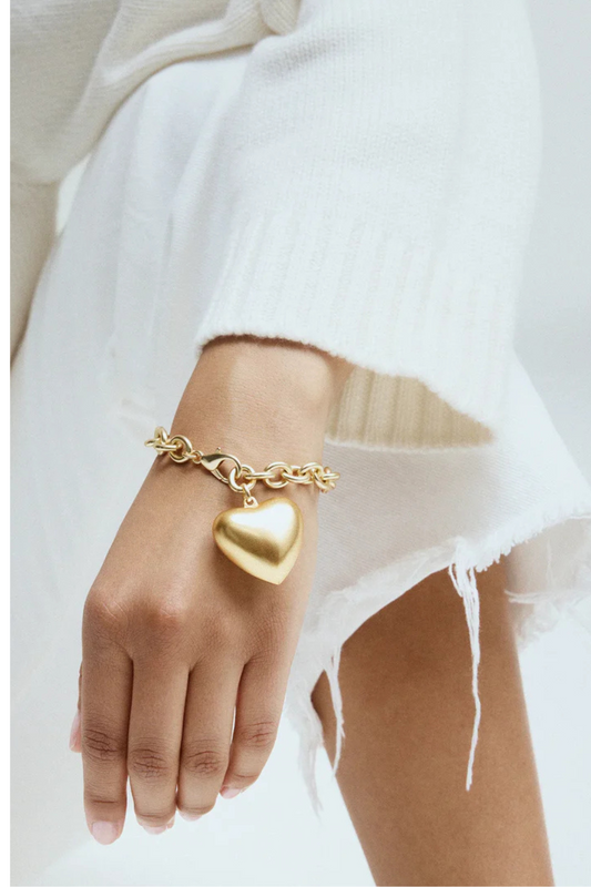 The Puffy Heart Bracelet in Gold