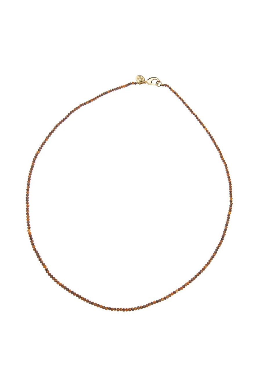 Double Wrapped Diamond Cut Tiger's Eye Beaded Necklace