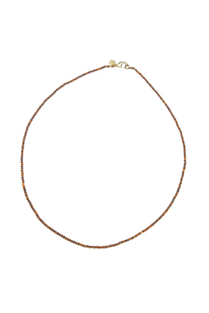 Double Wrapped Diamond Cut Tiger's Eye Beaded Necklace