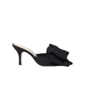 Margot Black Moiré Bow Mule