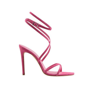 Zoe Lace Up Sandal in Pink