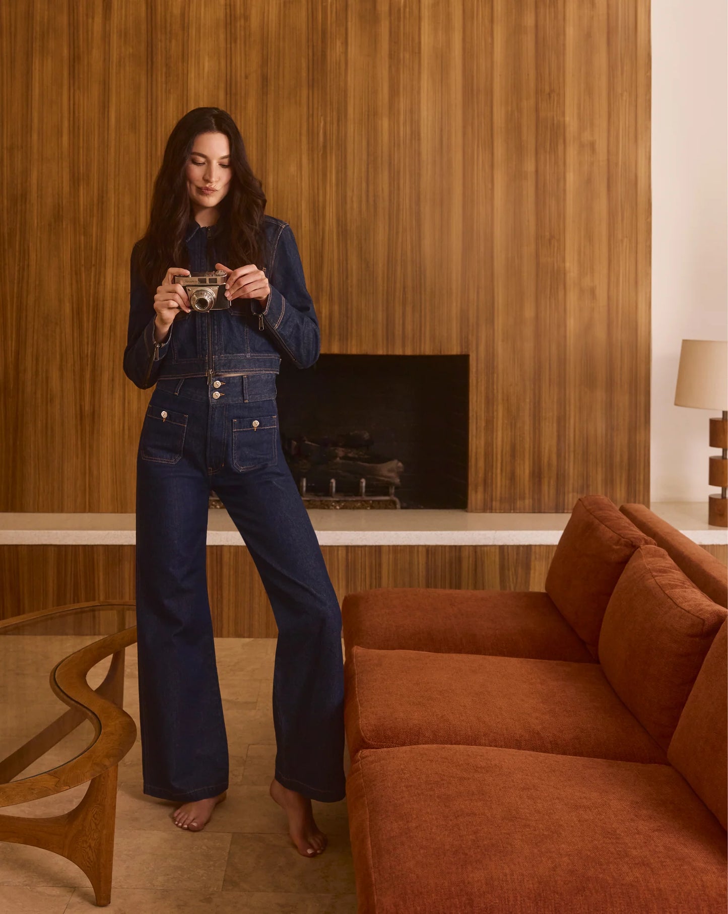 Taylor Patch-Pocket Wide-Leg Jean in Indigo Rinse