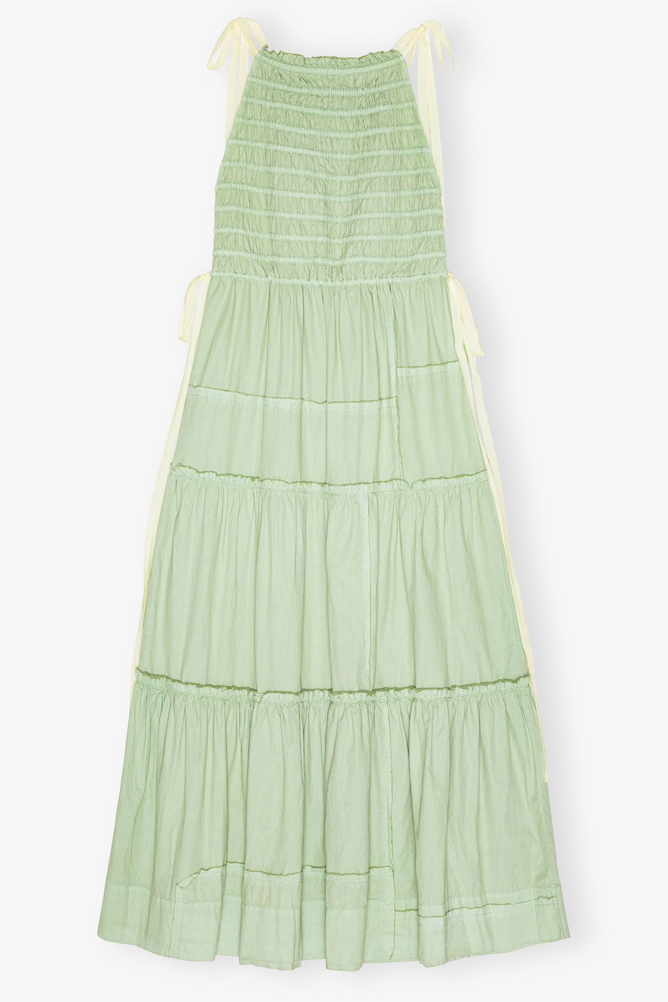 Light Green Smocked Tiered Dress