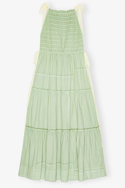 Light Green Smocked Tiered Dress