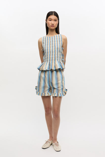 Ombre Striped Smock Tie Top