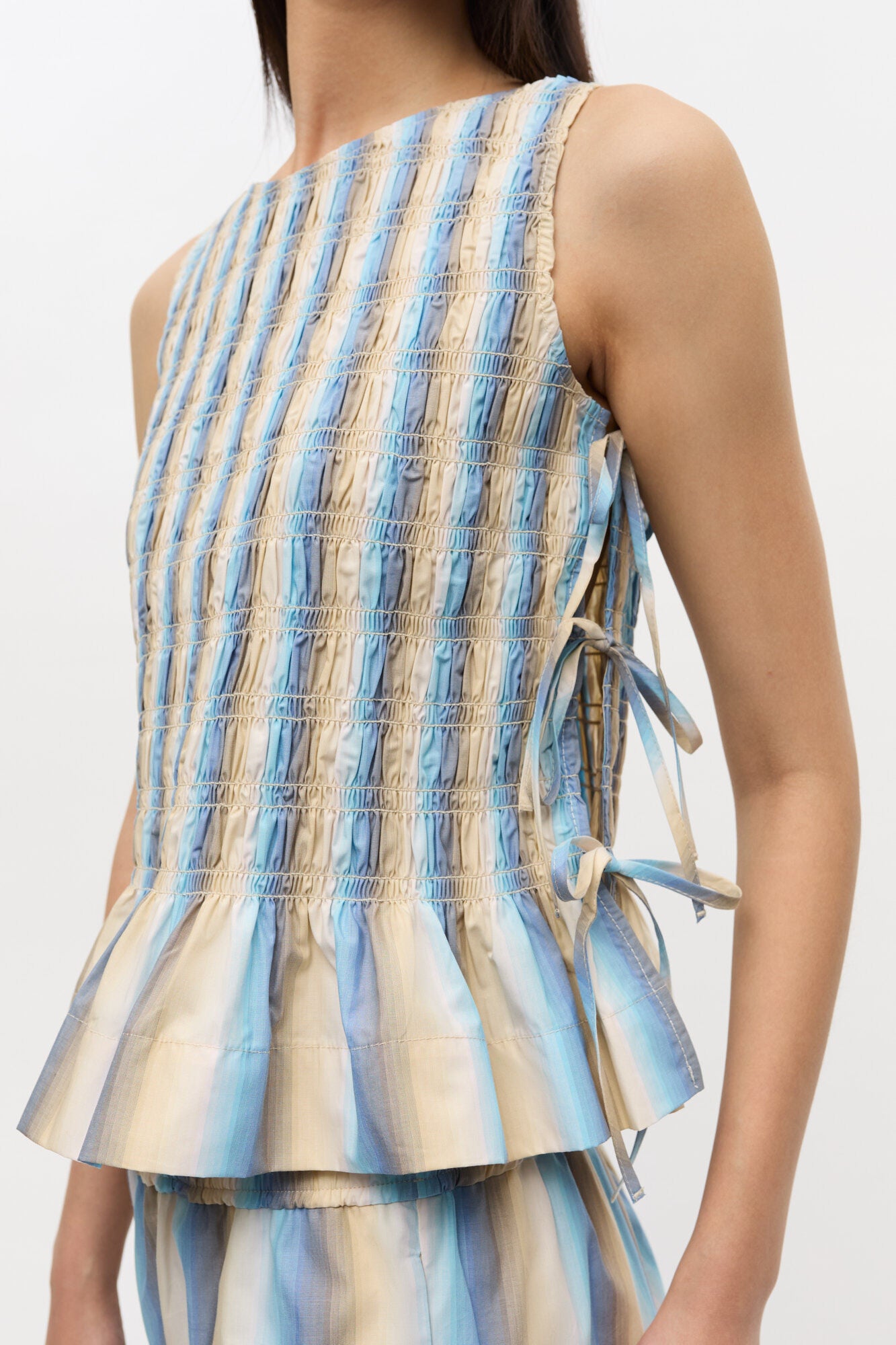 Ombre Striped Smock Tie Top