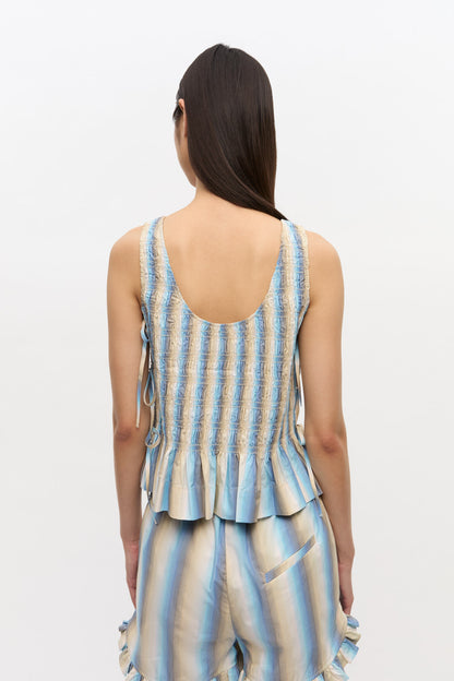 Ombre Striped Smock Tie Top