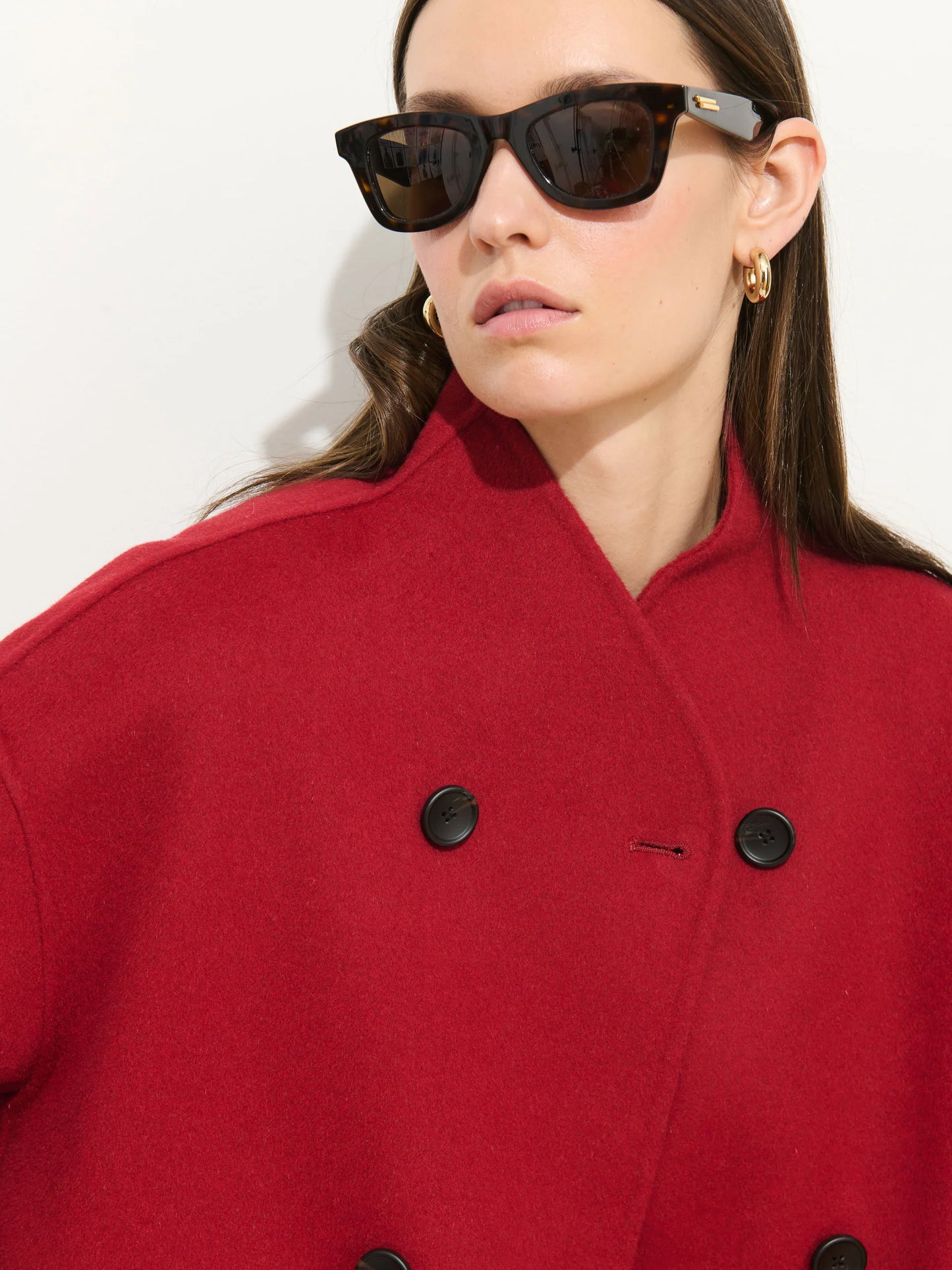 Sophia Coat In Wool in Red