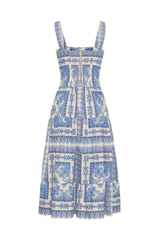 Margarita Dress in Hudson Scarf Sky Print