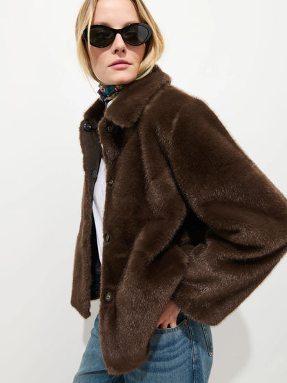 Duane St Jacket In Faux Fur