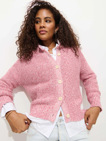 Nico Marled Pink Cardigan in Cotton