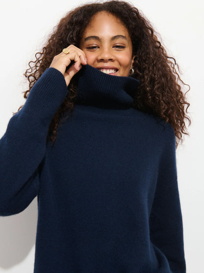 Maisie Navy Turtleneck Sweater in Cashmere