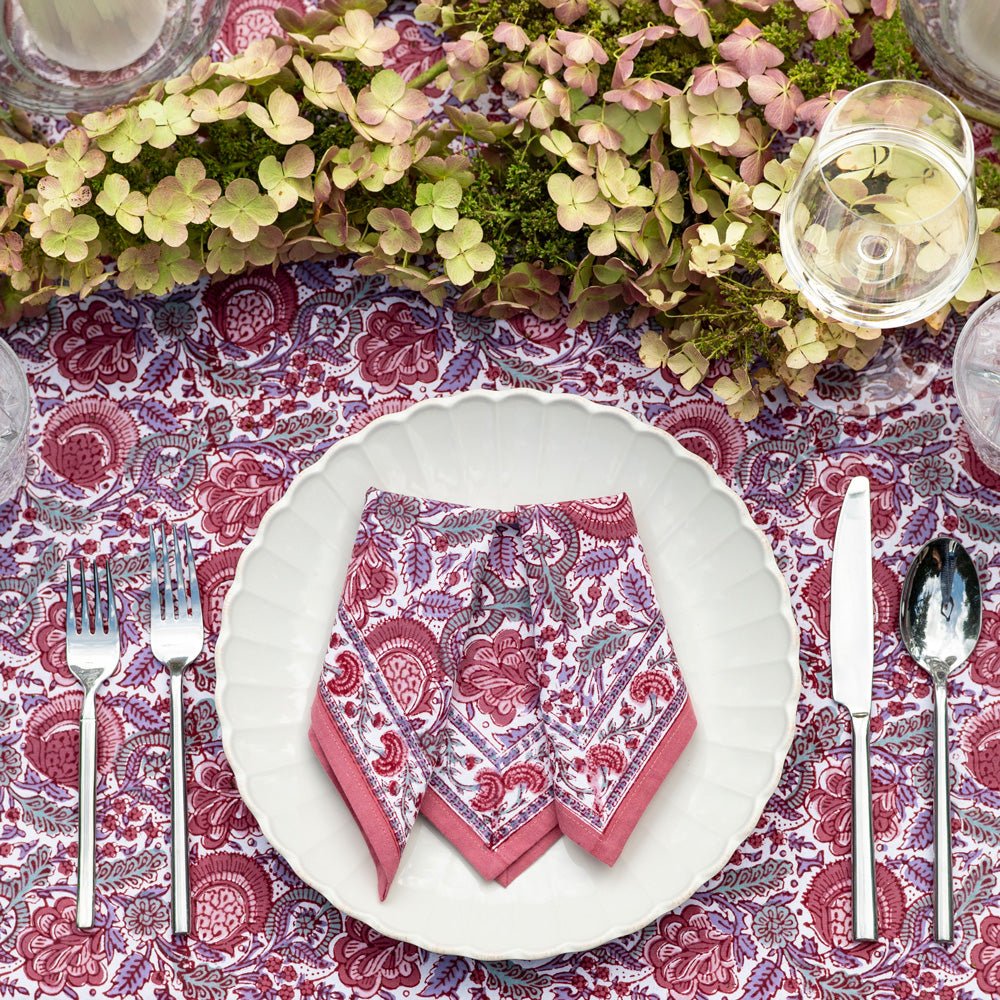 Bohemian Floral Dusty Rose Napkin | Set of 4