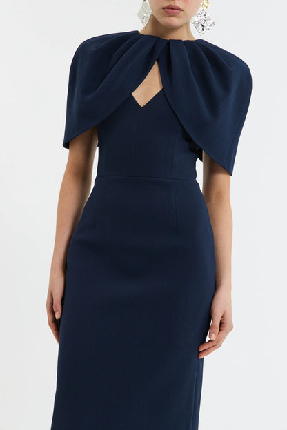 Xena Midi Dress in Navy