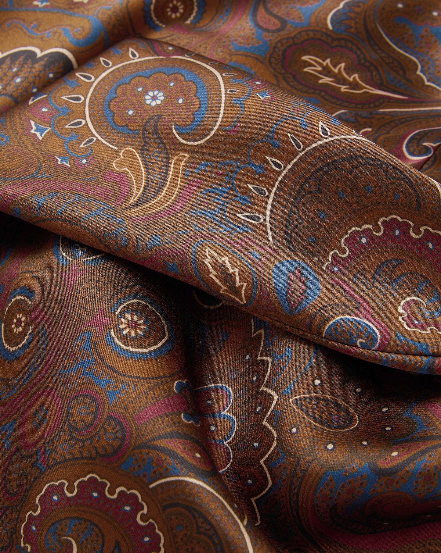 Clover Stretch-Silk Midi Skirt in Walnut Multi