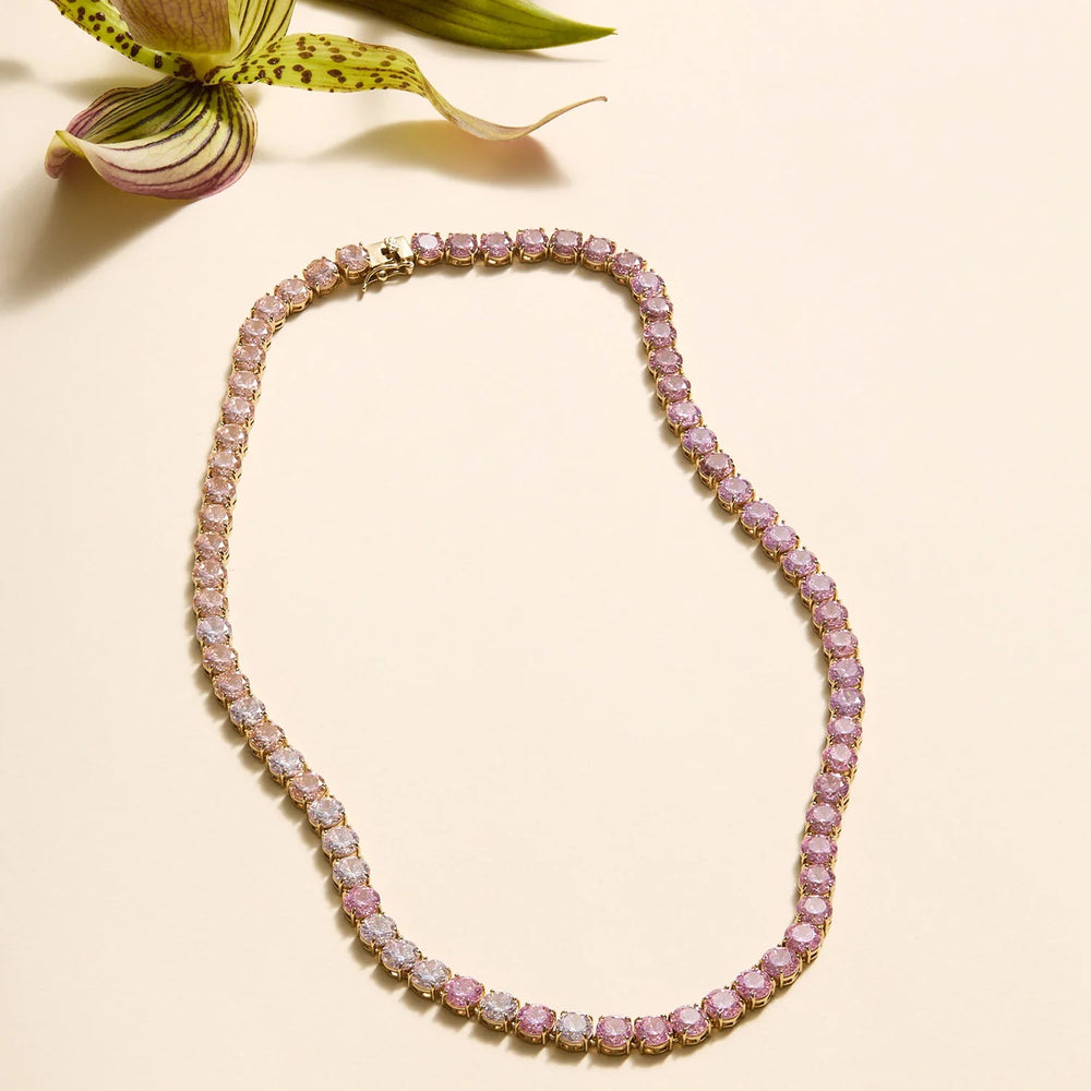 
            
                Load image into Gallery viewer, Georgie Crystal Necklace in Pink
            
        