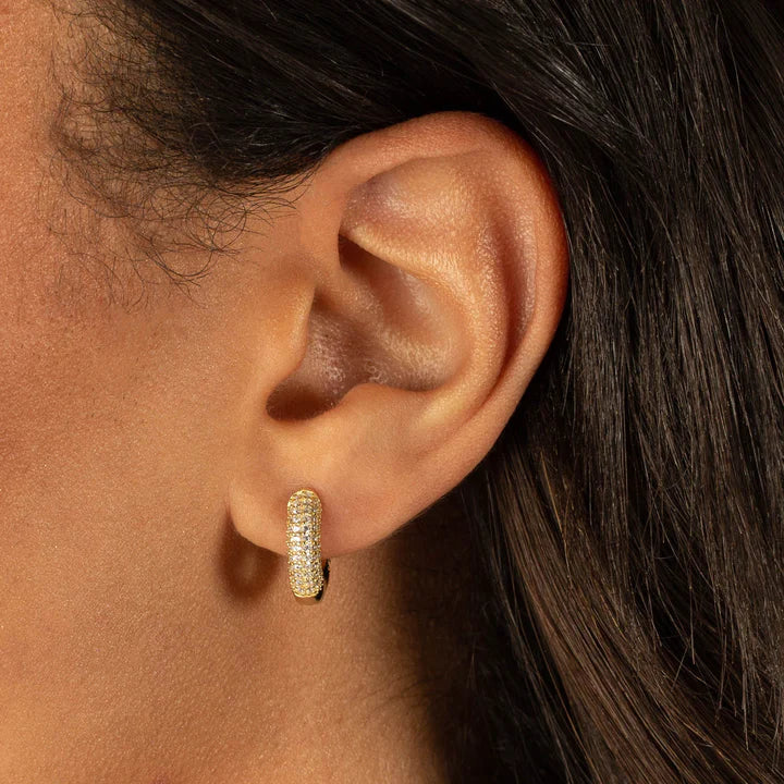 Chunky Pavé Huggie Earring