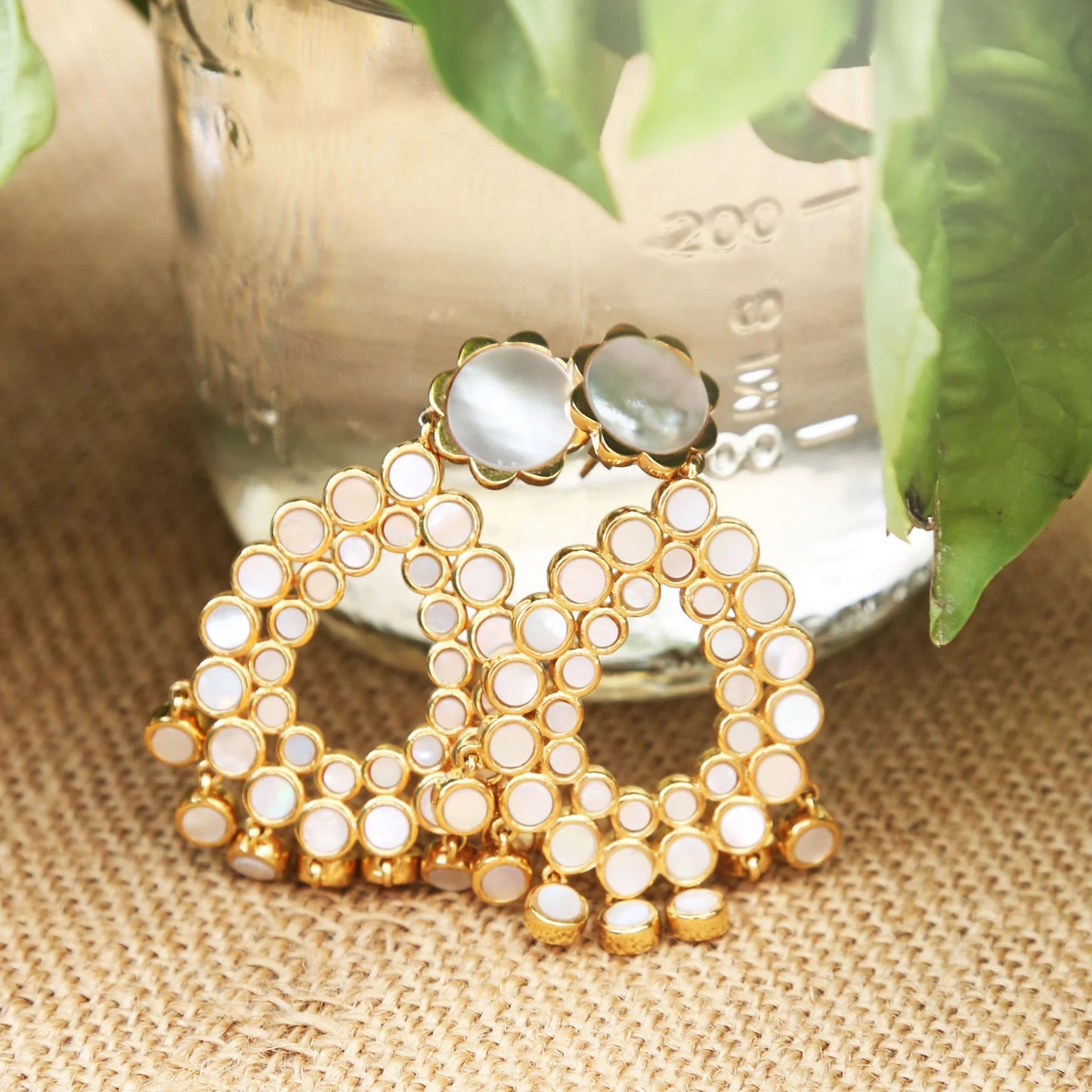 Flower Chandelier Earring in MOP
