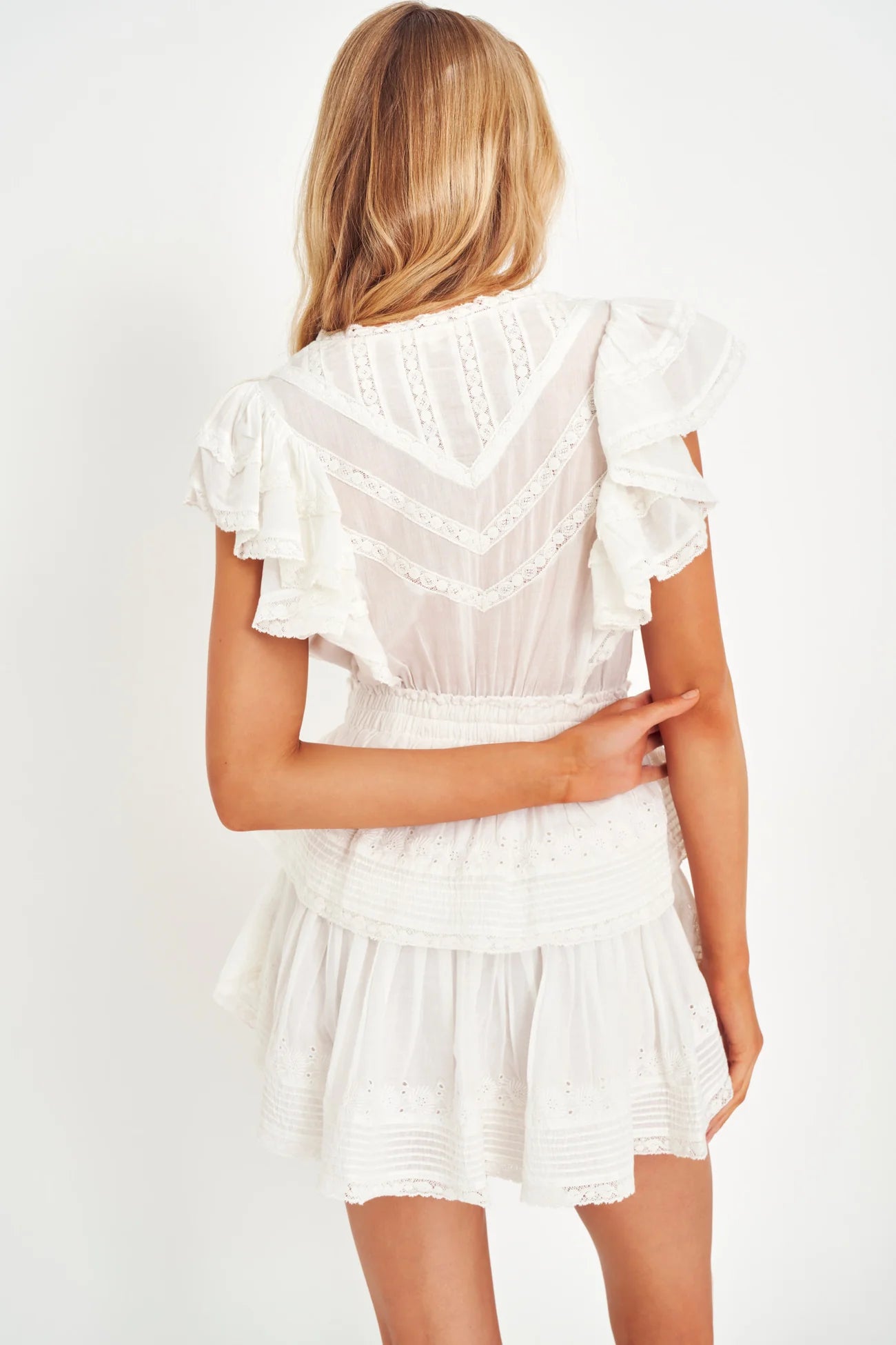 Gwen Heritage Mini Dress in White