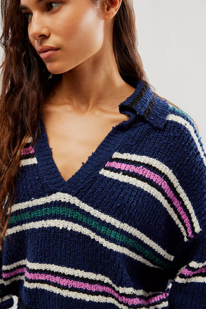 Kennedy Pullover in Midnight Sail Combo