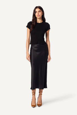 Miranda Silk Skirt in Black