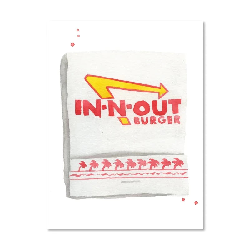 In-N-Out Matchbook Watercolor Print
