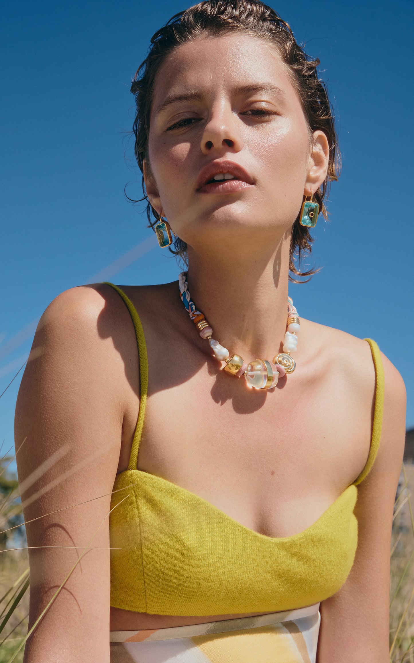 Tile Earrings in Poolside Blue