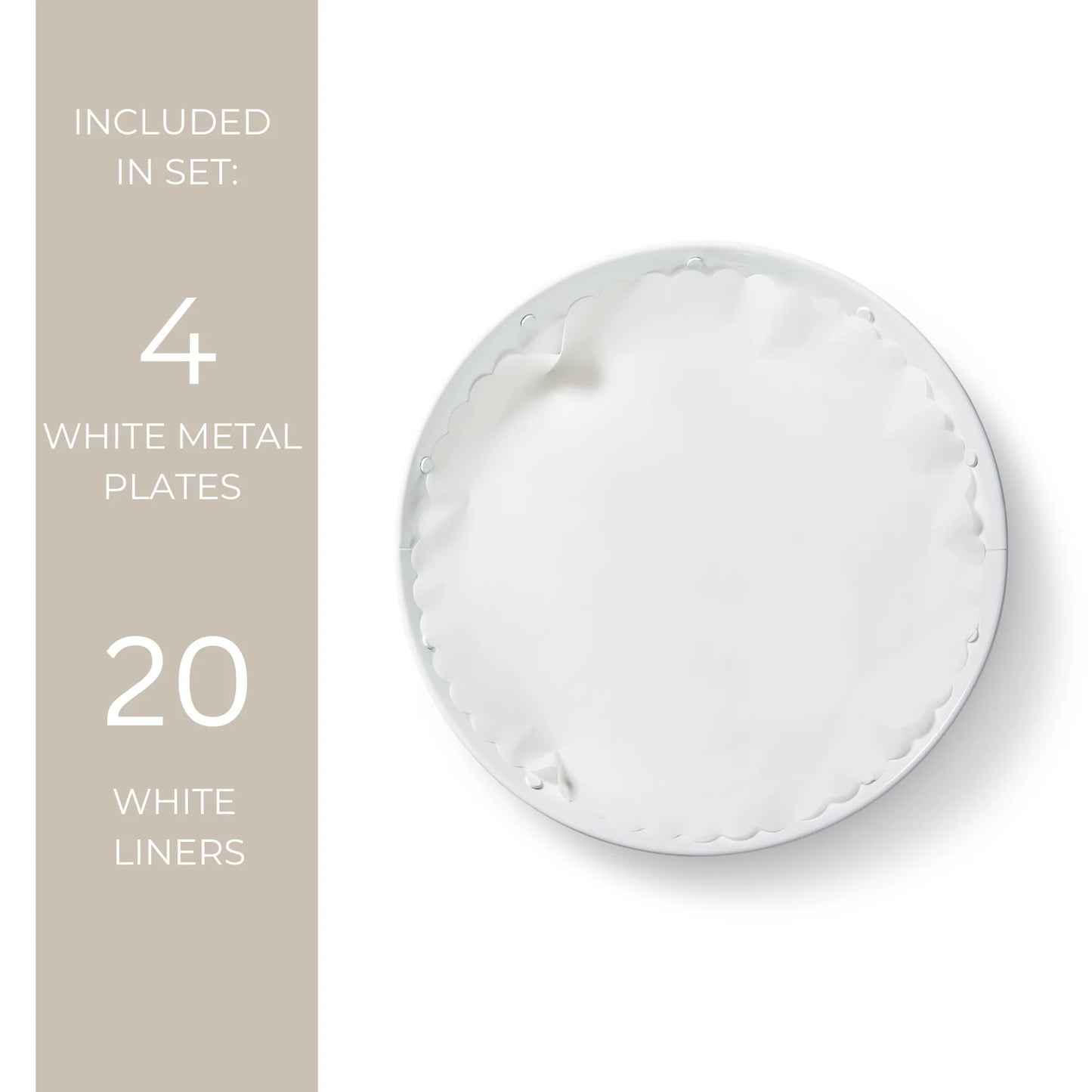 White Metal Plates Set of 4