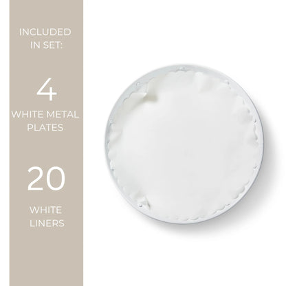 White Metal Plates Set of 4