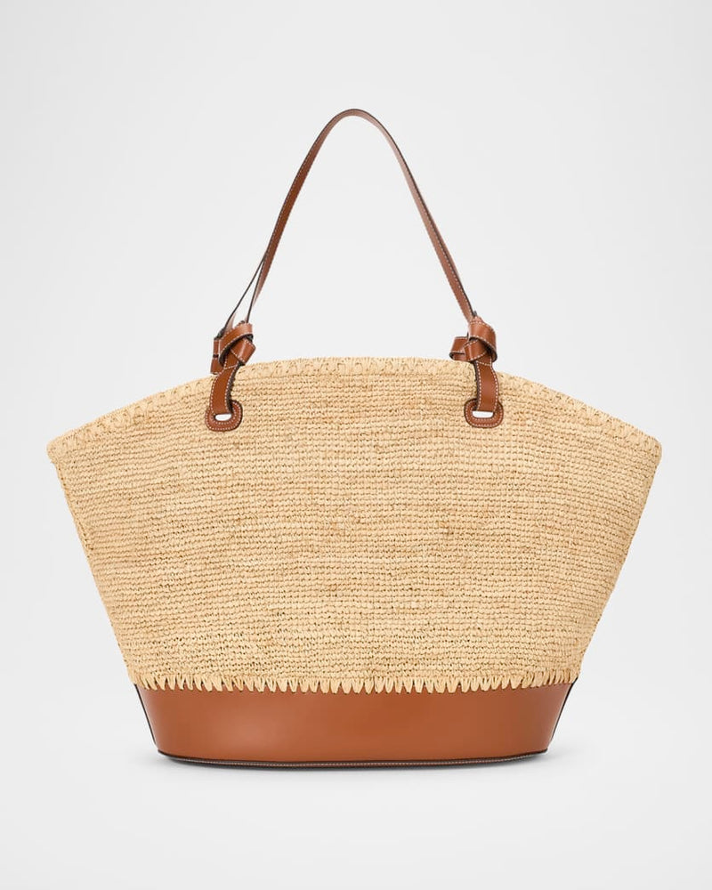 Squillo Raffia and Leather Tote Bag