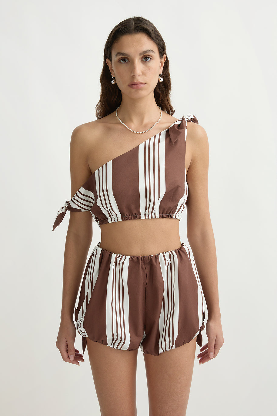 Rosie Tie Top in Chocolate Stripe