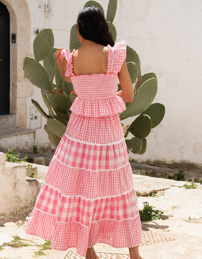 Candy Floss Gingham Kolkata Top