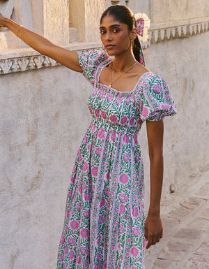 Lilac Border Jodhpur Dress