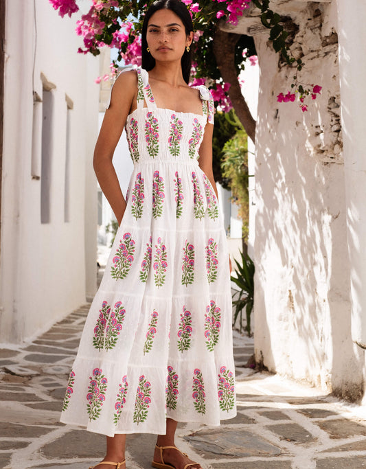Schiffli Folk Buta Martina Dress
