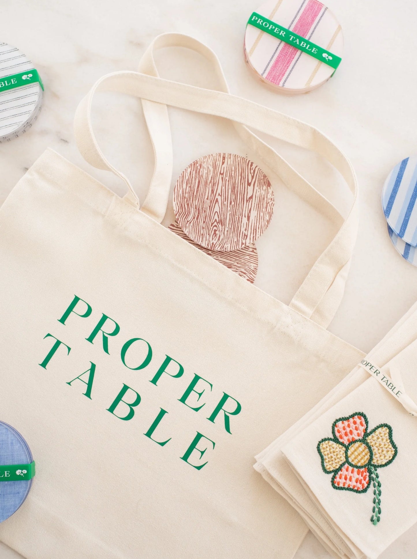 Green & Brown Coasters Set of 4