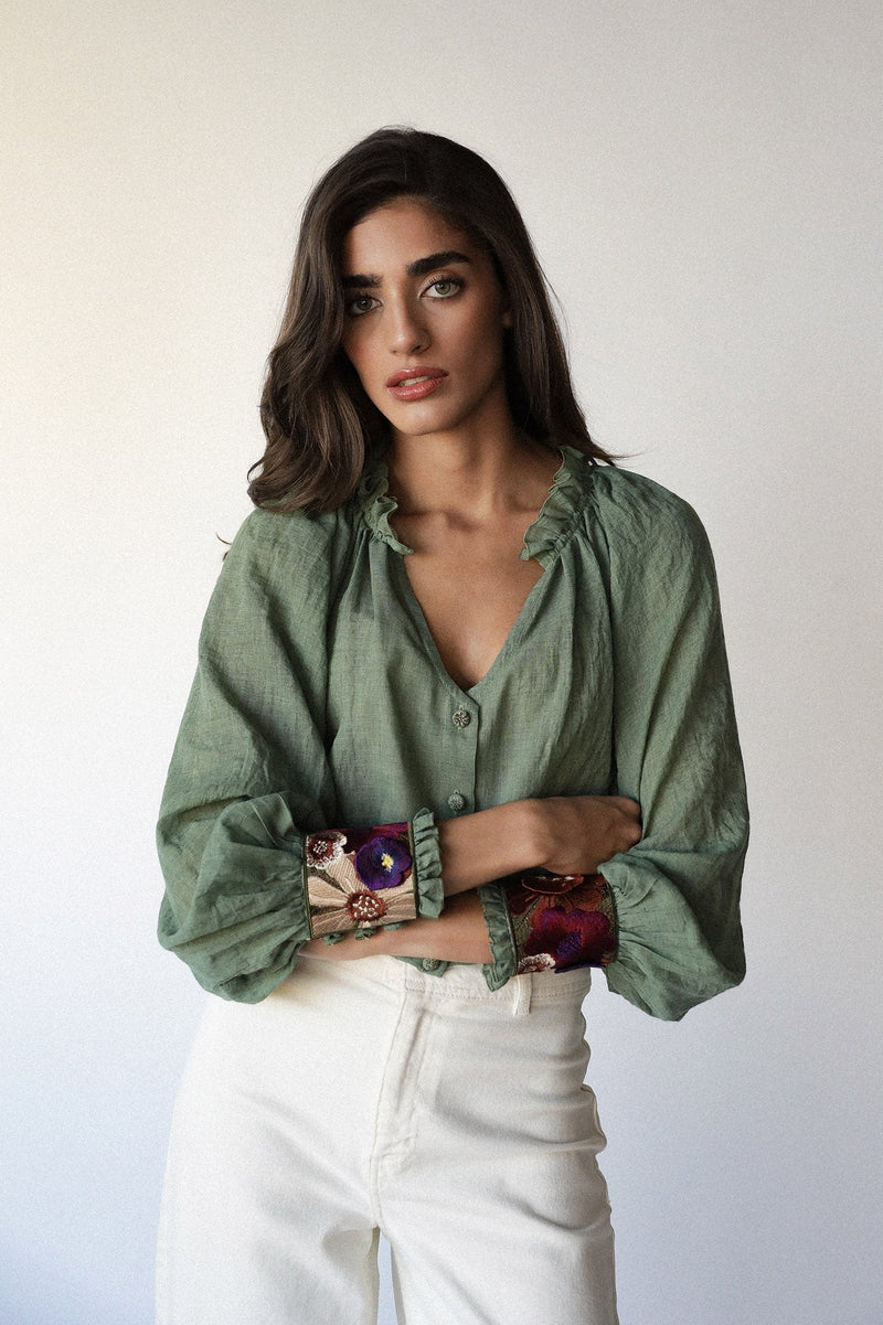 Pansy Blouse in Green